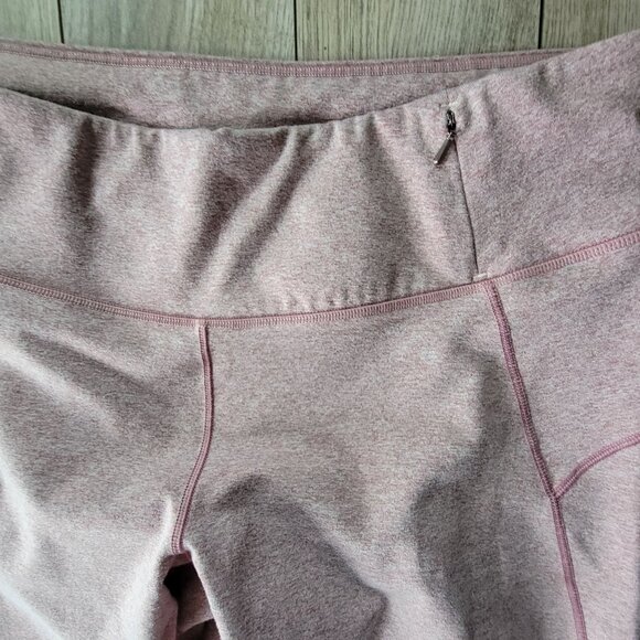 Calia Womens Heathered Pink Cropped Leggings With Mesh Accents Pocket 1X - Picture 3 of 10
